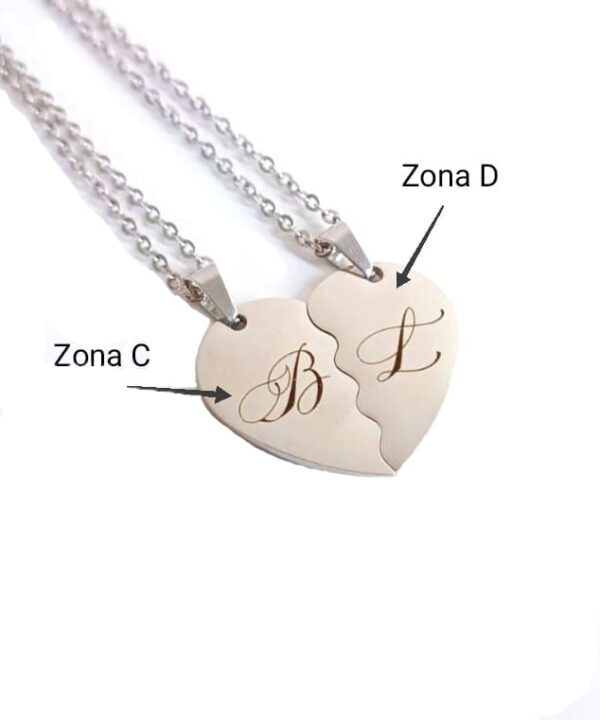 COLLAR DE CORAZON PARTIDO A LA MITAD - Imagen 3