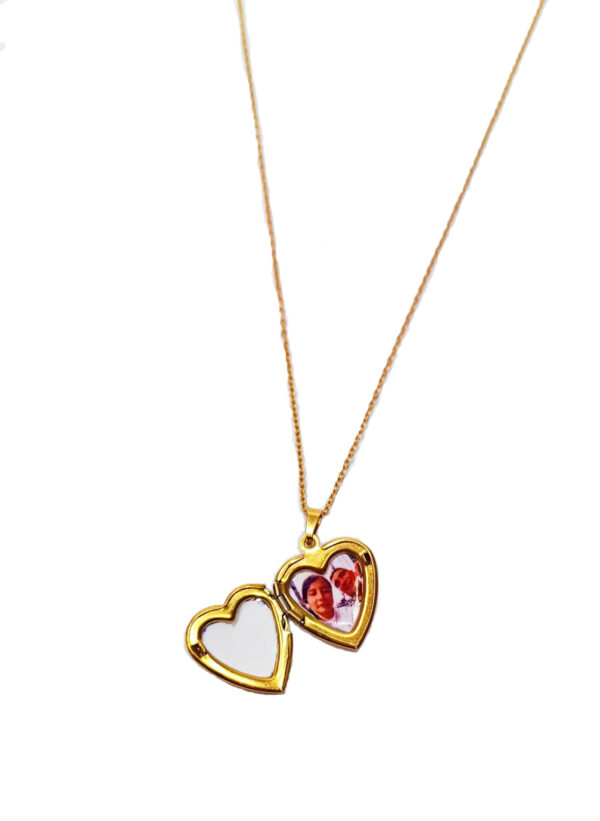 RELICARIO DE CORAZÓN CON RAMO DE ESTUCHE - Imagen 2