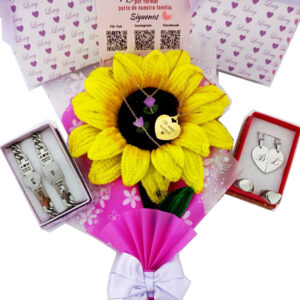 ❤PAQUETE BRAZALETES Y COLLARES PERSONALIZADOS CON ESTUCHE DE FLOR❤